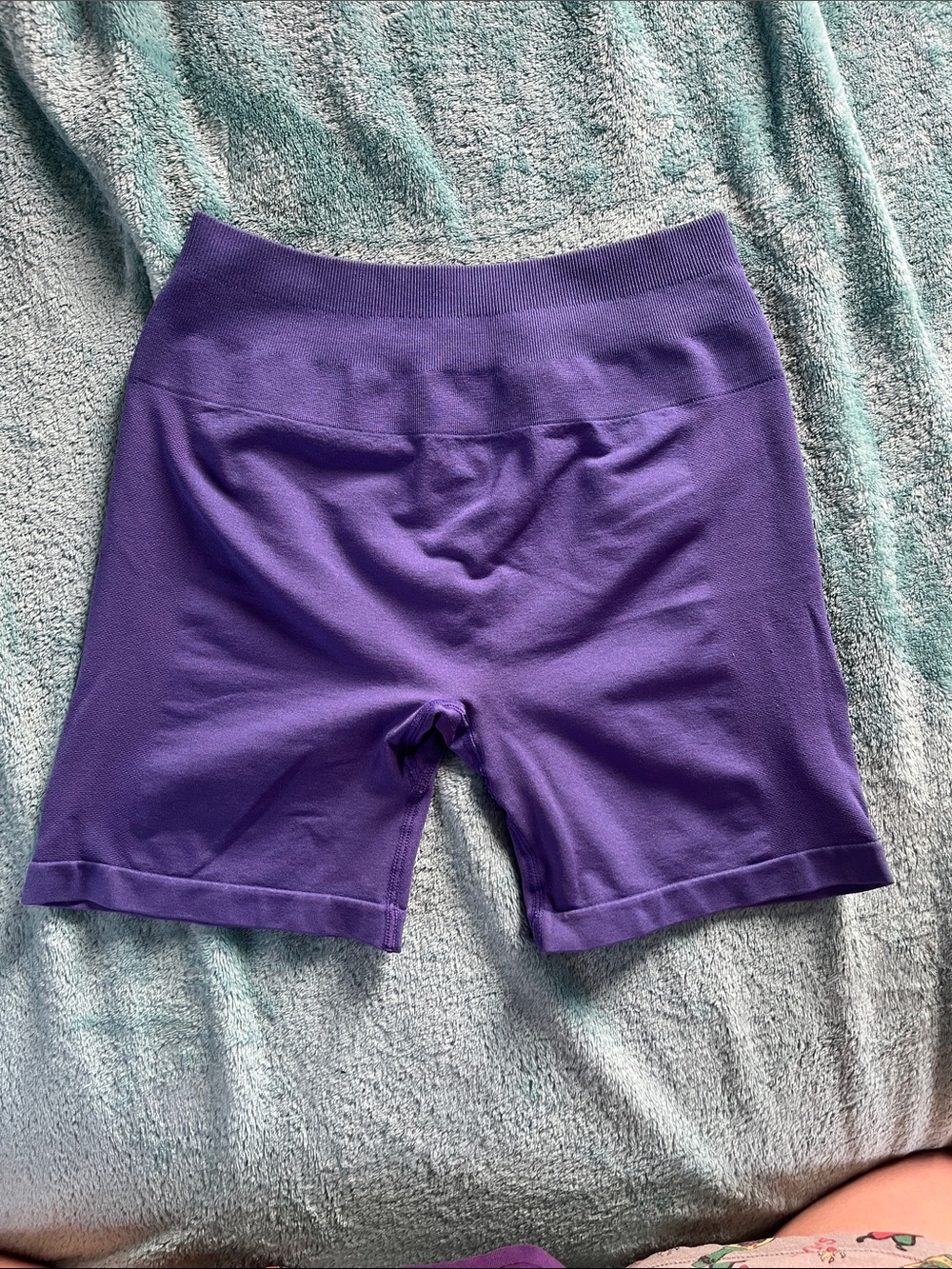 Women’s Purple Seamless Bike Shorts with Wide Waistband